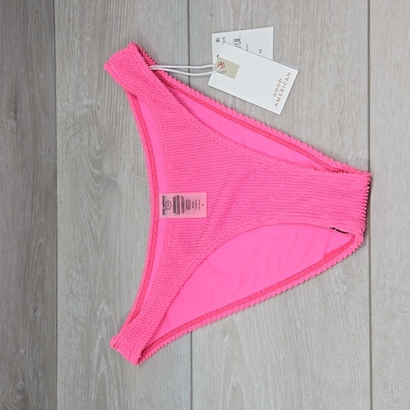 NWT Good American Women Bright Pink Swim bottom bikini sz 1/2 S/M - Picture 1 of 9